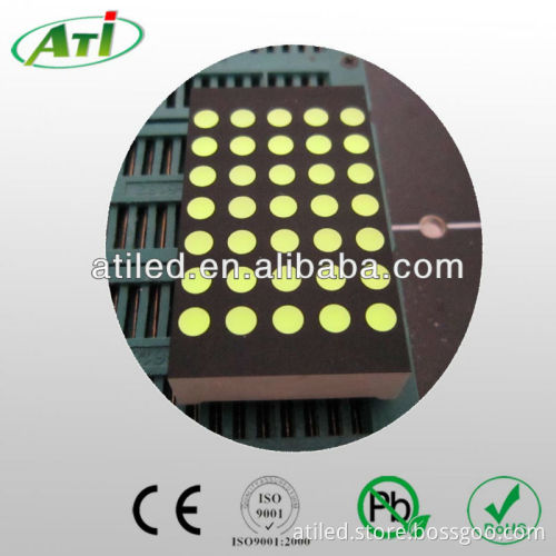 5*7 led dot matrix display, 0.7 inch yellow color